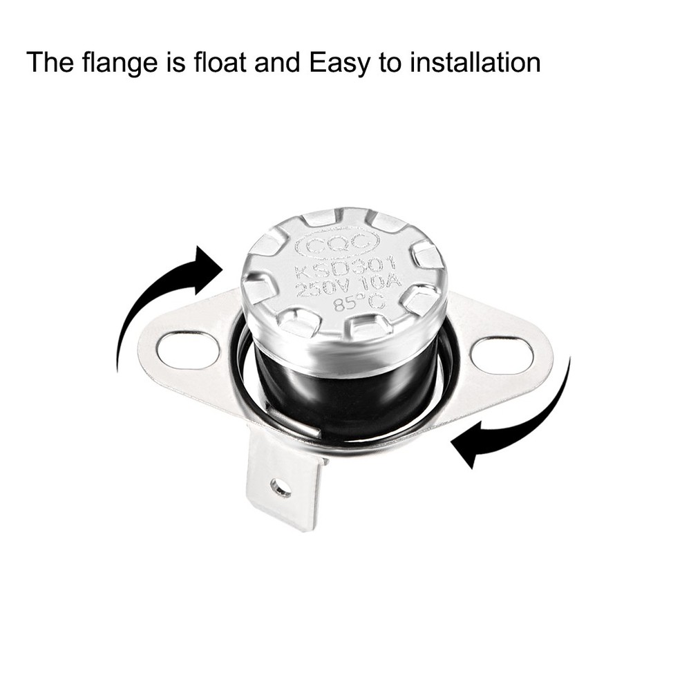 2Pcs Temperature Control Switch Thermostat 85°C 10A Normally Closed NC