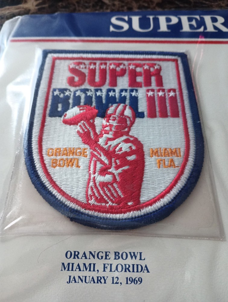 SUPER BOWL III NFL PATCH & STATS GREAT FOR ANY COLLECTION!