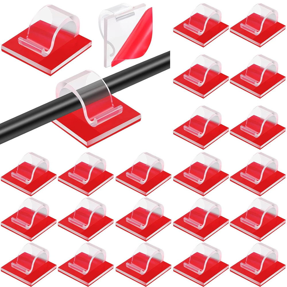 60 Pieces Mini Cable Clips Self Adhesive Light Clips Light Hooks Wire Cable Orga