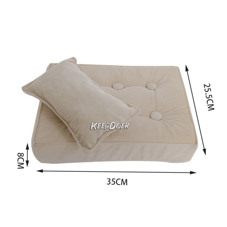 Newborn Baby Photography Prop Wood Bed Woven Knit Kids Cot Mat Mattress Cushion