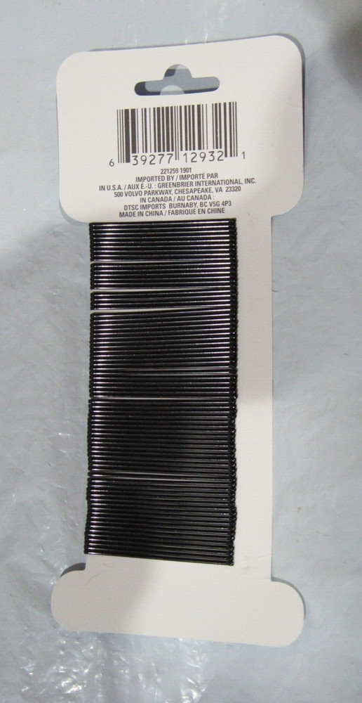 Basic Solutions Salon Quality Black Bobby Pins 72-ct Pack On Card