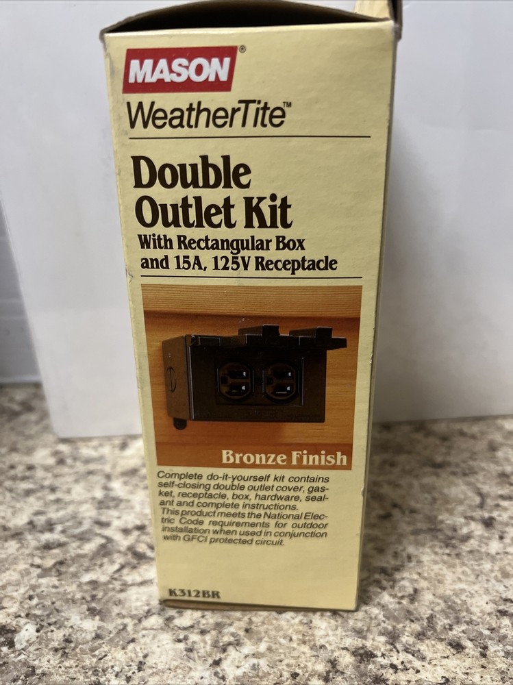 Mason K312BR WeatherTite Double Outlet Kit Rectangular Box 15A 125V