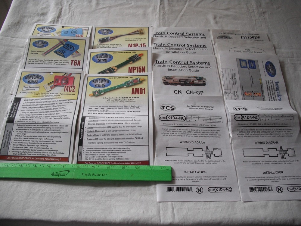 Lot of 40 Assorted DCC Instruction Data Sheets, Brochures Booklets, HO Scale