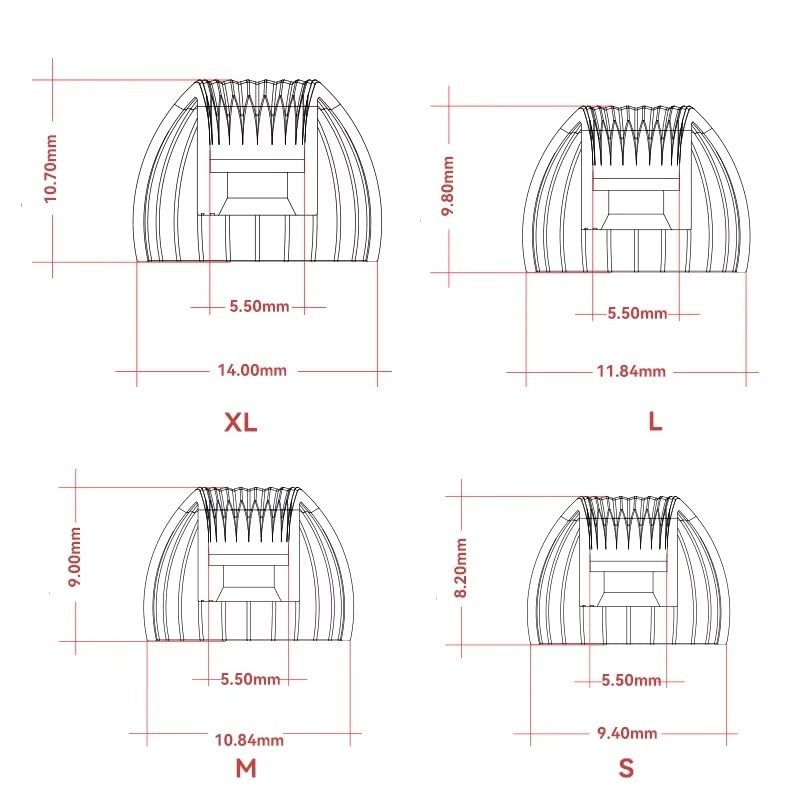 MOONDROP Spring Tips Silicone Eartips for Nozzle Diameter from M-3pairs