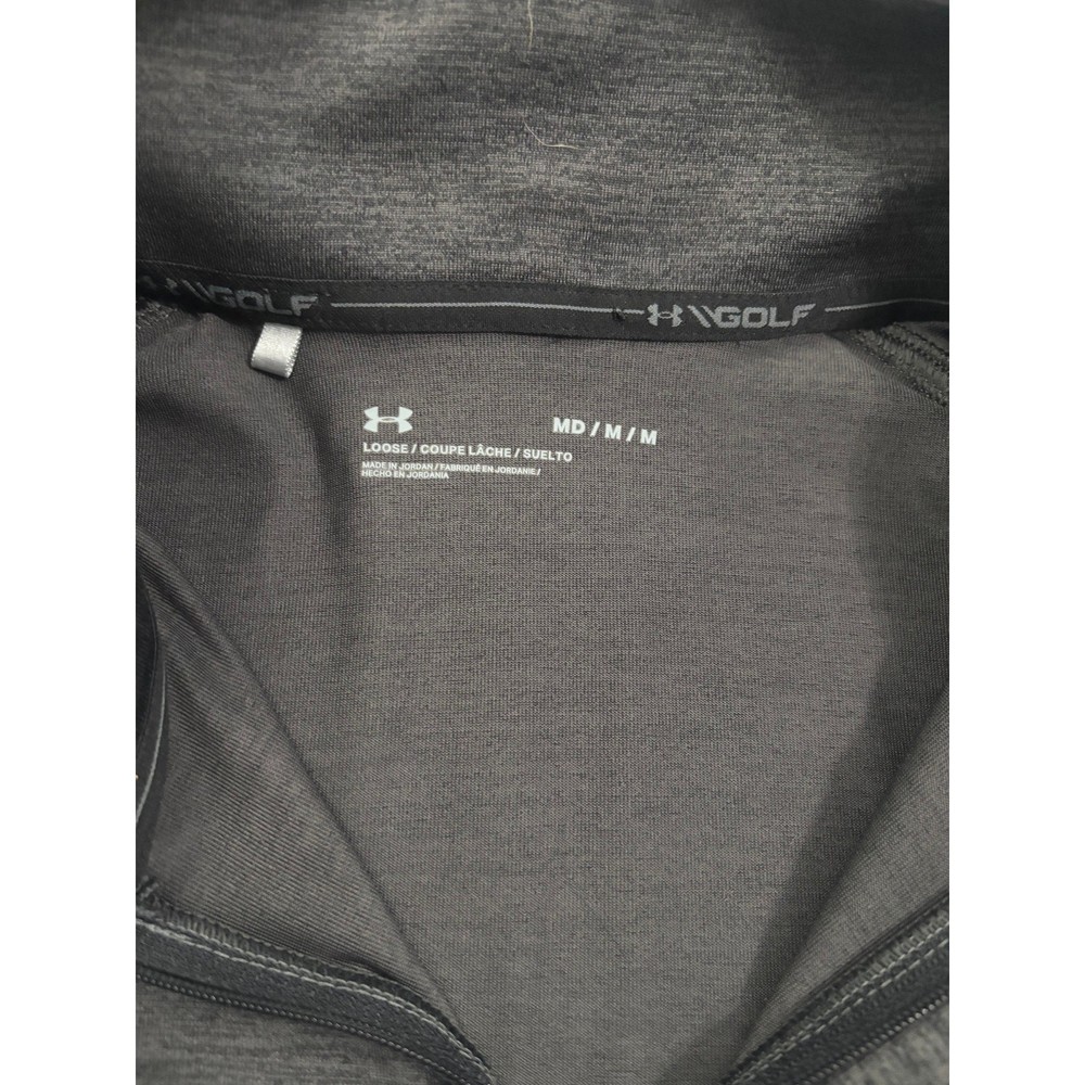 Under Armour Golf Mens Medium Gray Heather Quarter Zip Pullover Performance Top