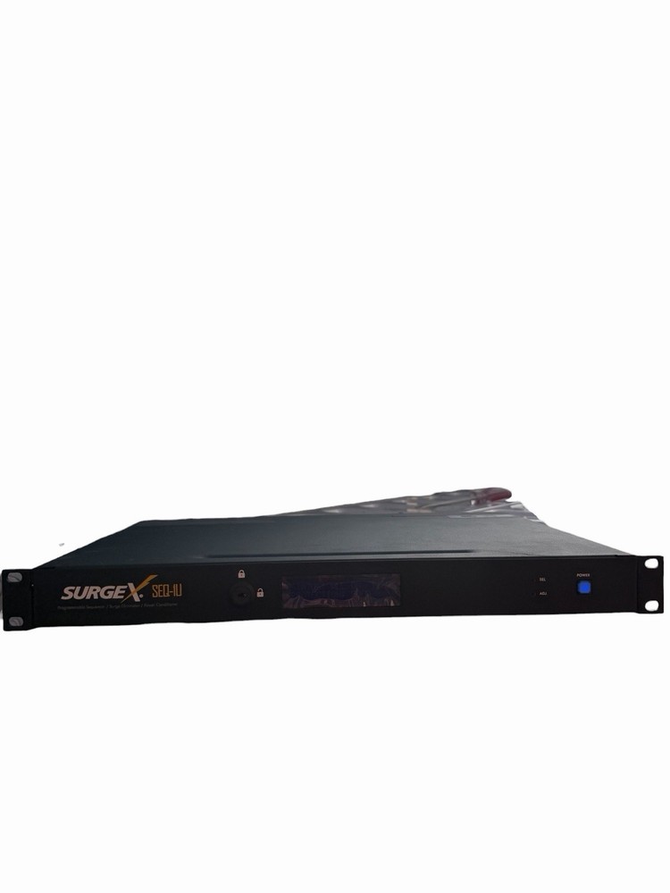 SurgeX SEQ-1U Programmable Sequencer Surge Eliminator 120V/20A Remote Key Lock