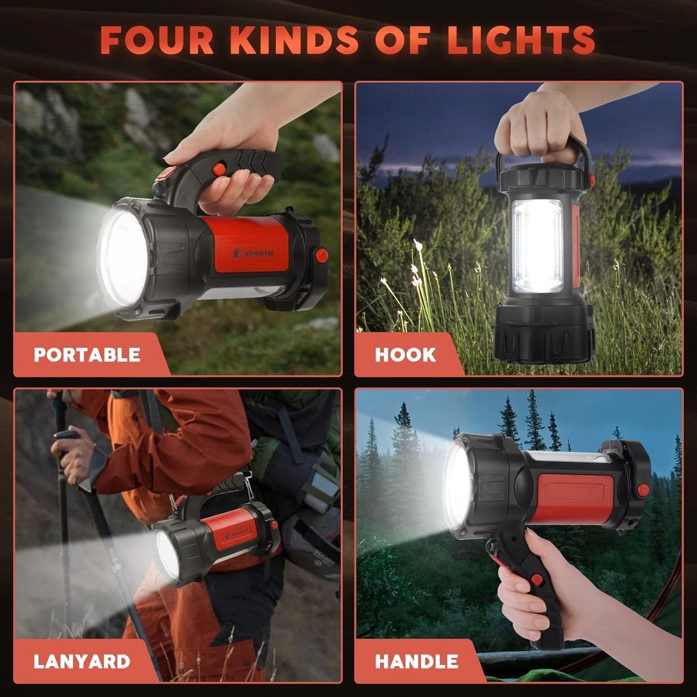 AlpsWolf Camping Lantern Rechargeable, 2 Pack Same LED Flashlight Red
