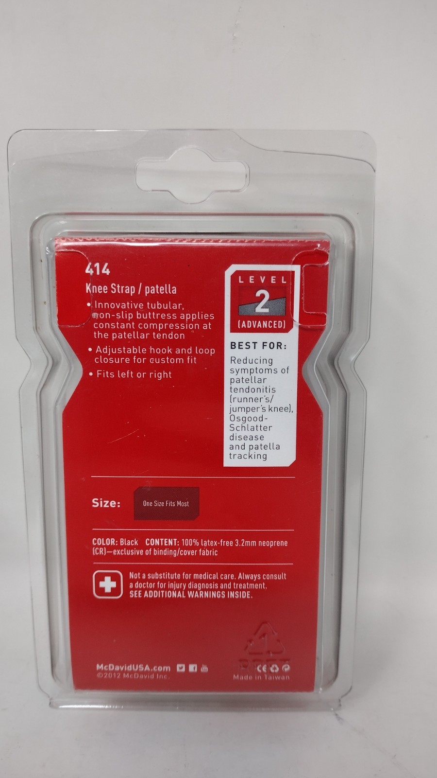 McDavid Knee/Kneecap Compression Strap - Black Level 2