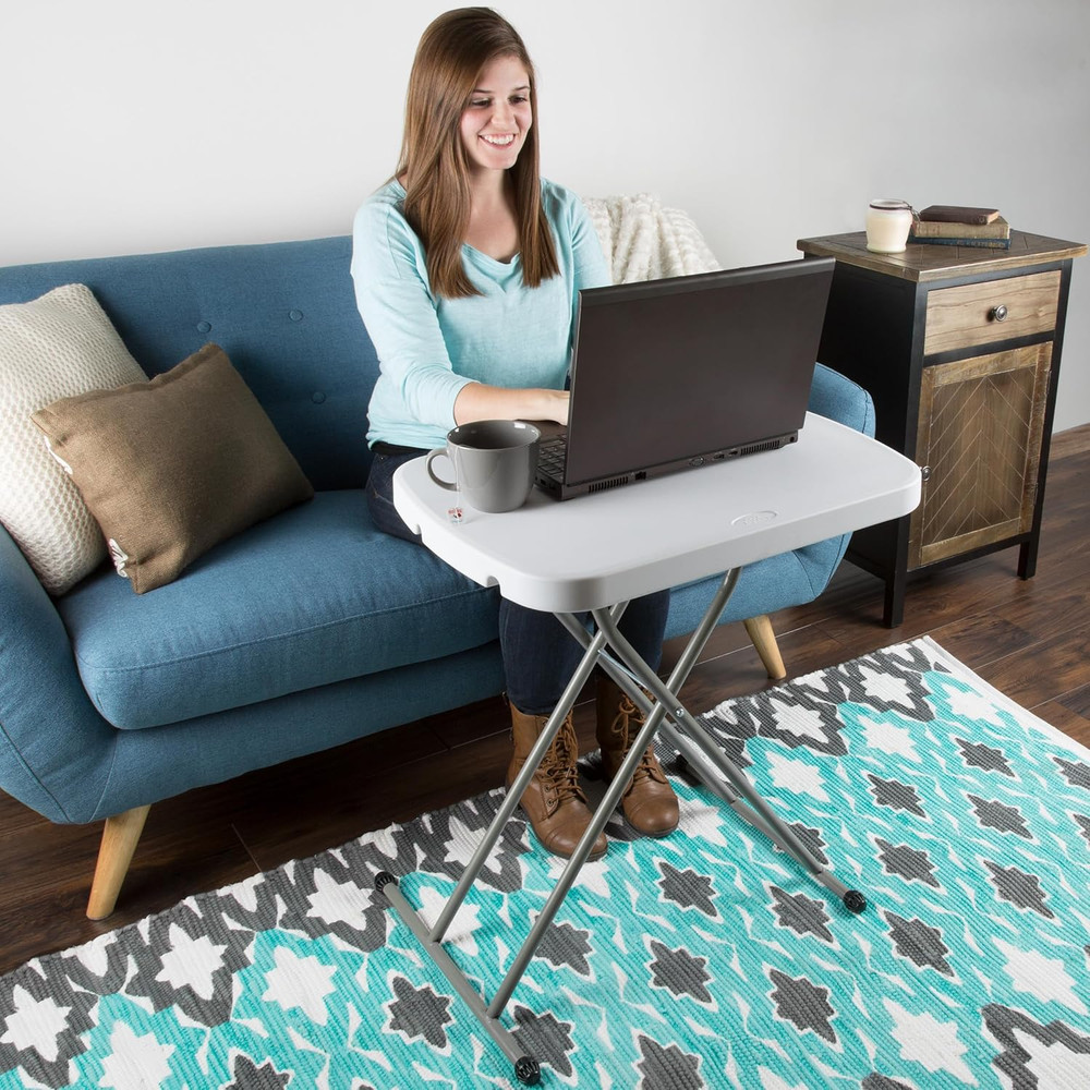 Folding Table - Lightweight Portable Folding Desk - Small Plastic Table for TV T