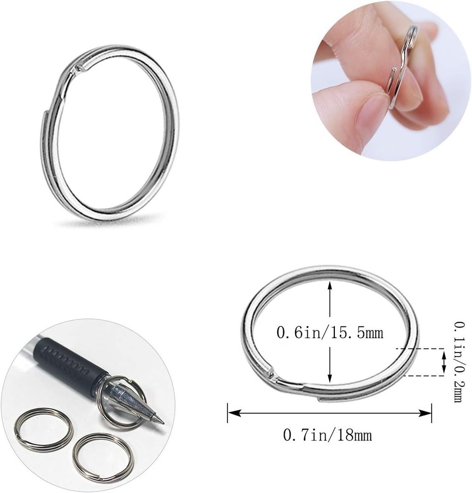 100 Pcs Split Ring, Small Key Rings Bulk Split Keychain Rings DIY Craft Metal...