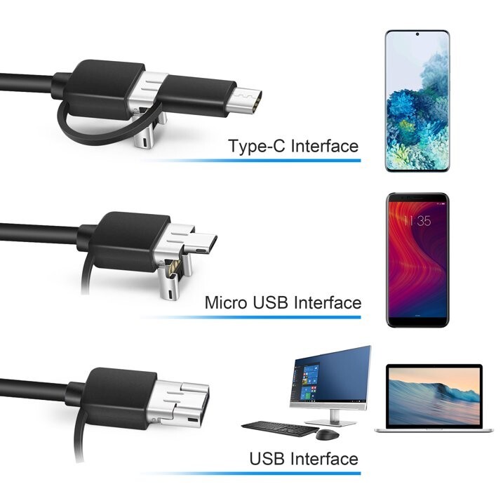 Pipe Inspection Camera Endoscope Video Sewer Drain Cleaner Waterproof Snake USB