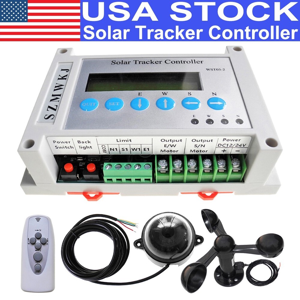 Dual Axis Solar Tracker Controller Automatic Tracking Set With Wind Speed Sensor