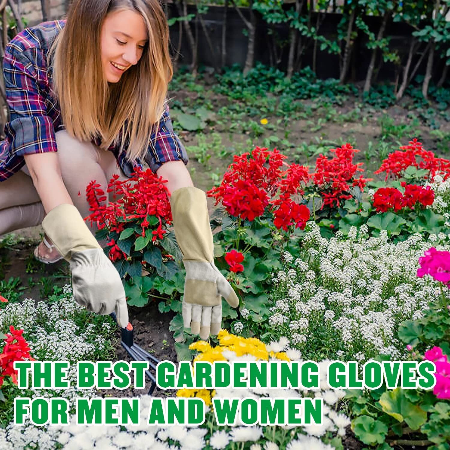 HANDLANDY Rose Pruning Gloves for Men & Women, Long Thorn Proof Gardening Gloves