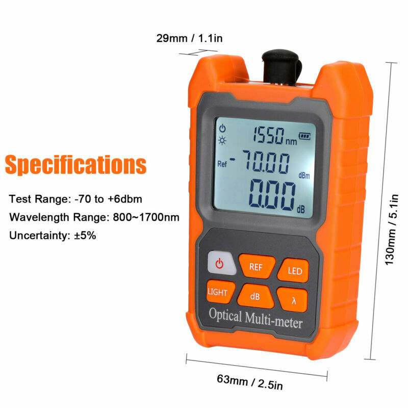 FTTH Fiber Optic Optical Power Meter Cable Tester -70~+6 dbm Backlight