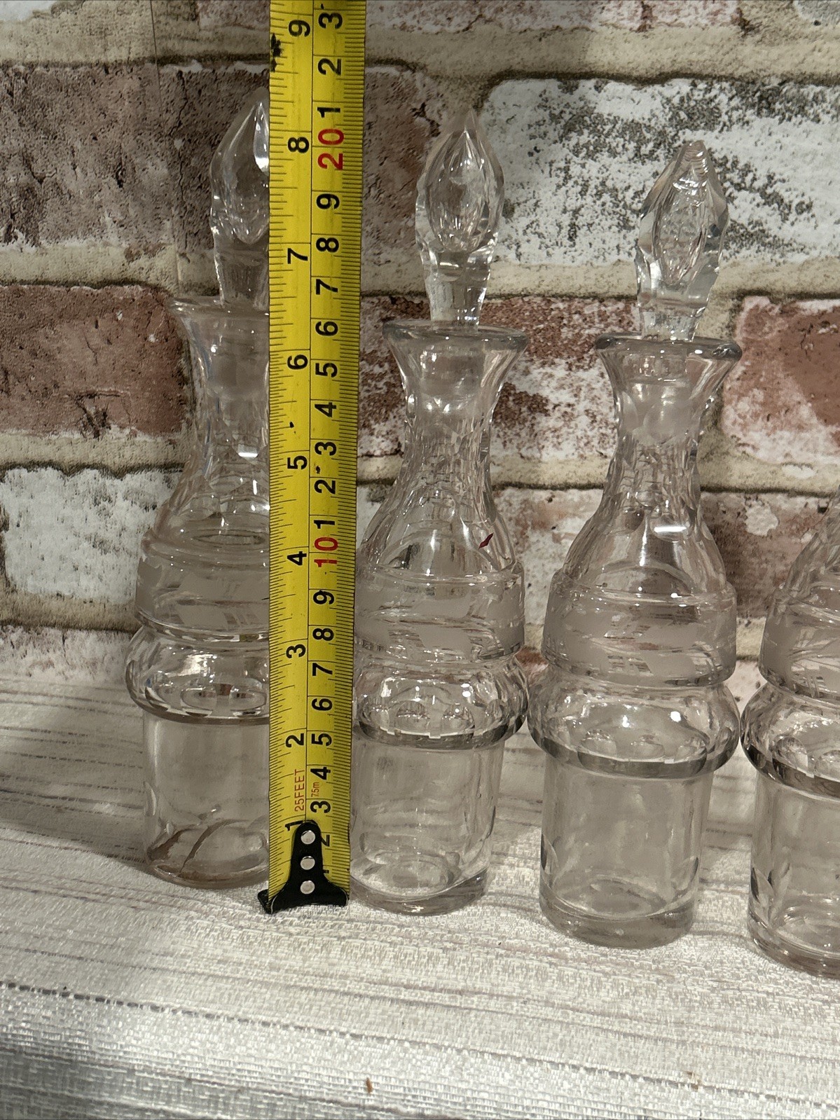 Heavy Antique Silver Plated 7 Pc Cruet Set