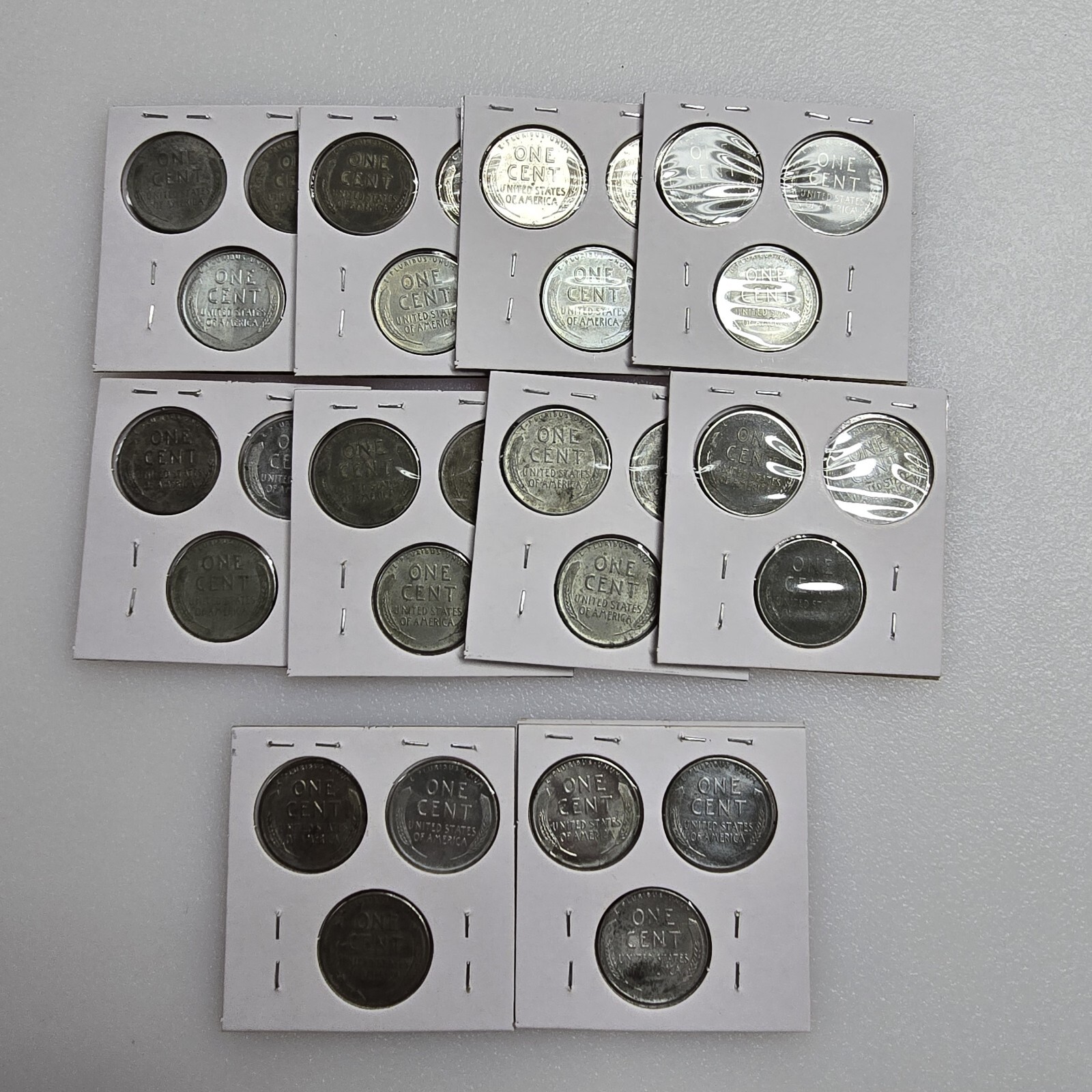 1943 P D S **STEEL Wheat Head Lincoln Cent 3 Coin Set,** Penny Lot 