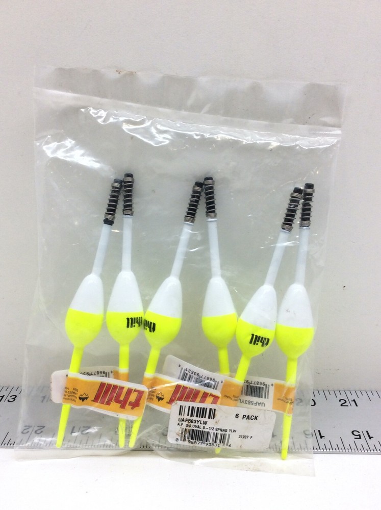 Thill America's 3/4" Oval 5 1/2" Spring Float Yellow 6 Pack