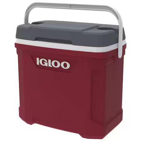 Igloo 50334 Cooler, 30 Qt, Plastic, Red/Gray