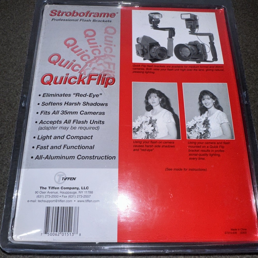 Quickflip Stroboframe Professional Camera Flash Bracket 310-635 Tiffen Co NEW