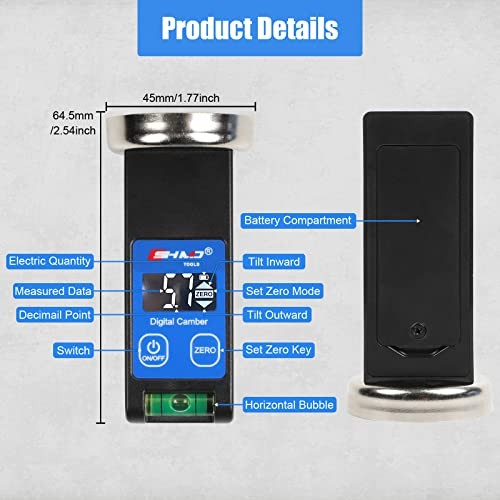 Wheel Alignment Tools Automotive -90° to +90°, Digital Camber Alignment with