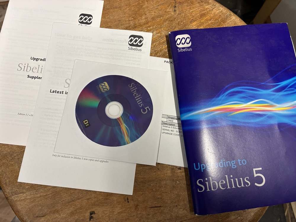 Sibelius 5 Upgrade disc   kit Music Notation Software