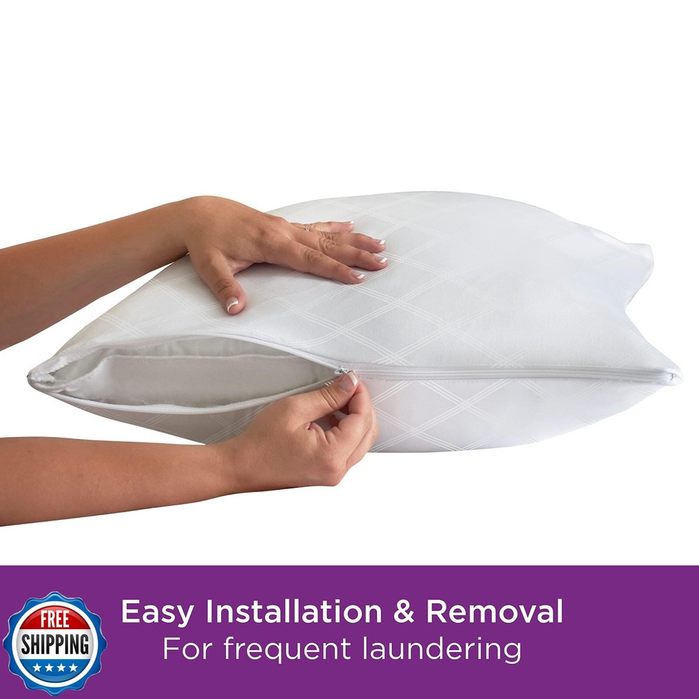 Set of 4 Standard/Queen AllerEase Pillow Protectors - Temperature Balancing,