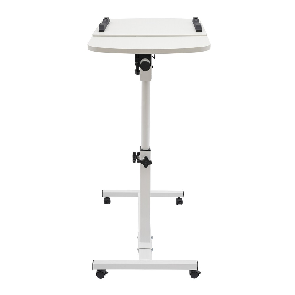 Rolling Laptop Desk Stand Sofa Table Overbed Food Tray Rack Height Adjustable