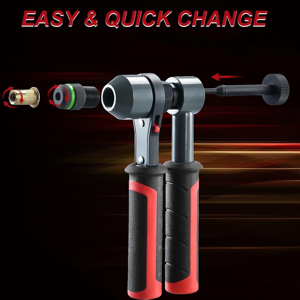 Rivet Nut Tool Kit, Nutsert Gun Kit, Upgraded Rivnut Tool 100 Pcs Rivnuts