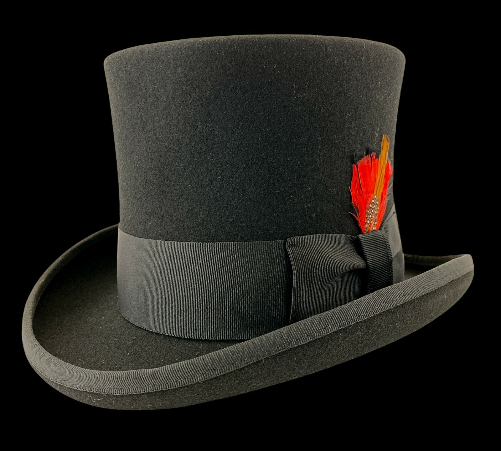 Black Tophat Wool Felt Victorian Costume Slash Mad Hatter Steampunk Rock Top Hat