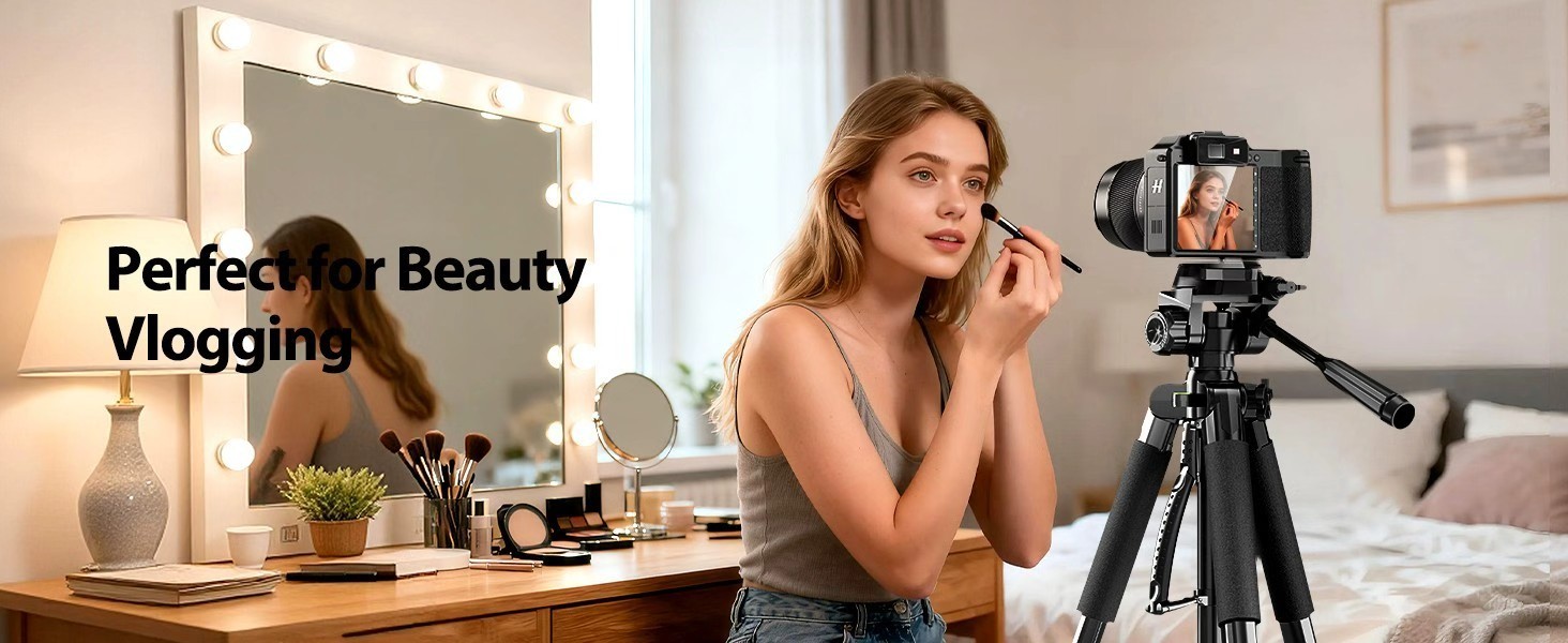 55" Portable Heavy-Duty Tripod for Phone & Camera w/ Cold Shoe Aluminum alloy