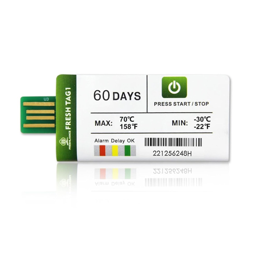 Freshliance USB Temperature Data Logger - High Accuracy, 30000 Points - 60 Days