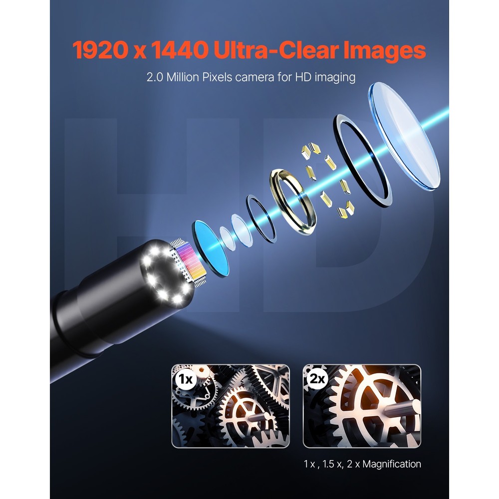 Endoscope Camera 1920P HD Borescope for Android & IOS with 10FT Cable
