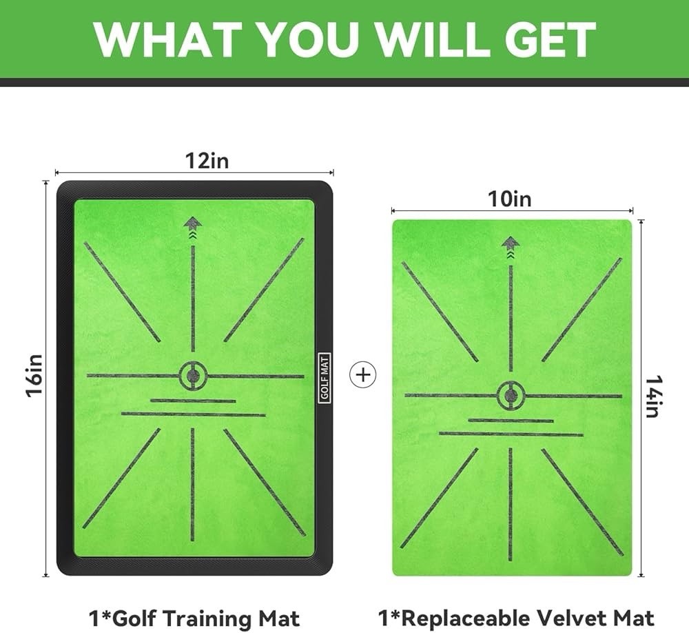 Golf Hitting Mat,Golf Training Mat for Swing Path Feedback Detection Batting