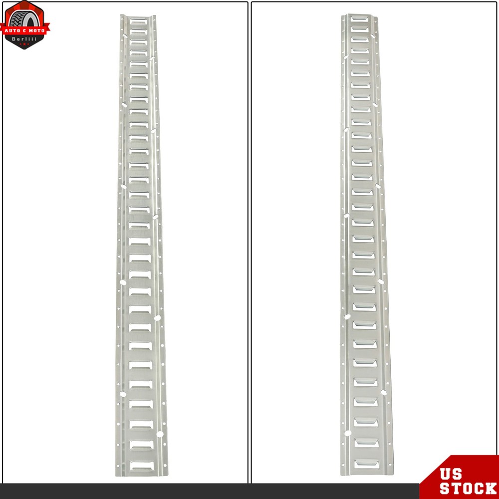 Carbon Steel 4pc Durable E Track Tie Down Rail Kit Silver Galvanized Replacement