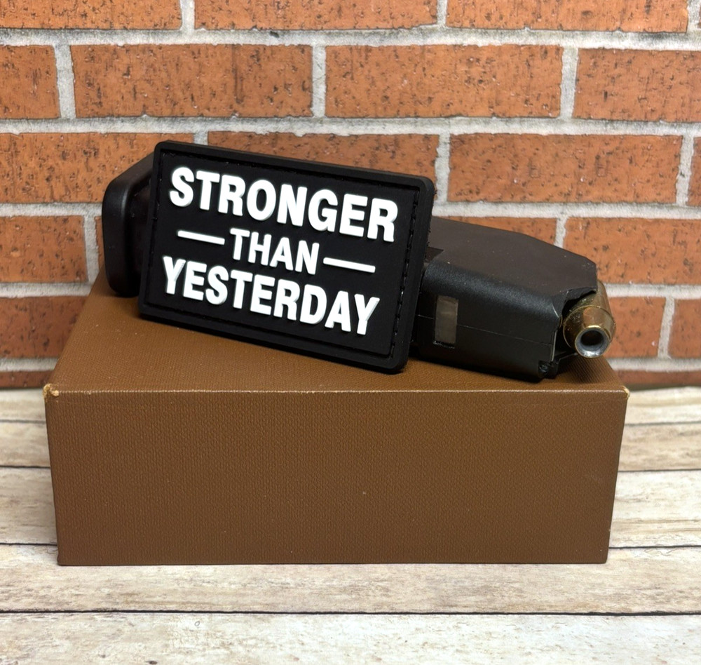 PVC Tactical Morale Patch - Stronger Than Yesterday Patch - Gun Military Patch