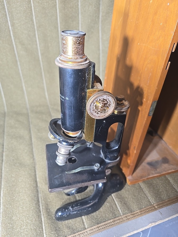 Antique 1907 Bausch & Lomb Jug Handle Microscope