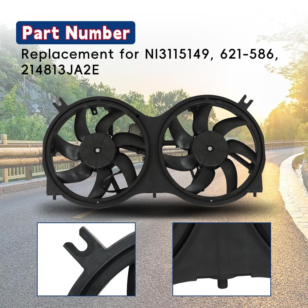 Dual Radiator Fan with Control Module Replacement for Pathfinder 2013-2017...