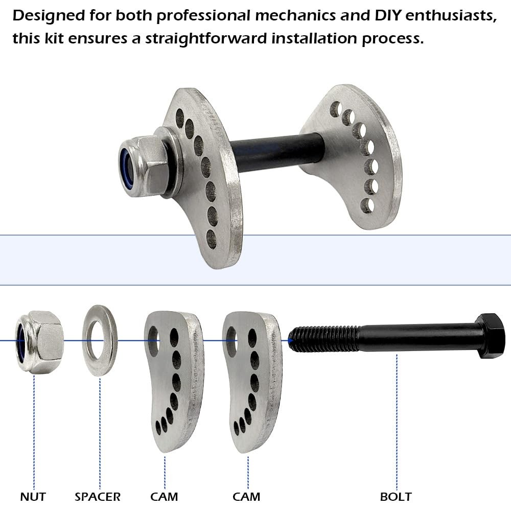 Camber Lock Alignment Fix & Upper Arm Bolt Kit for Silverado 1999-2019