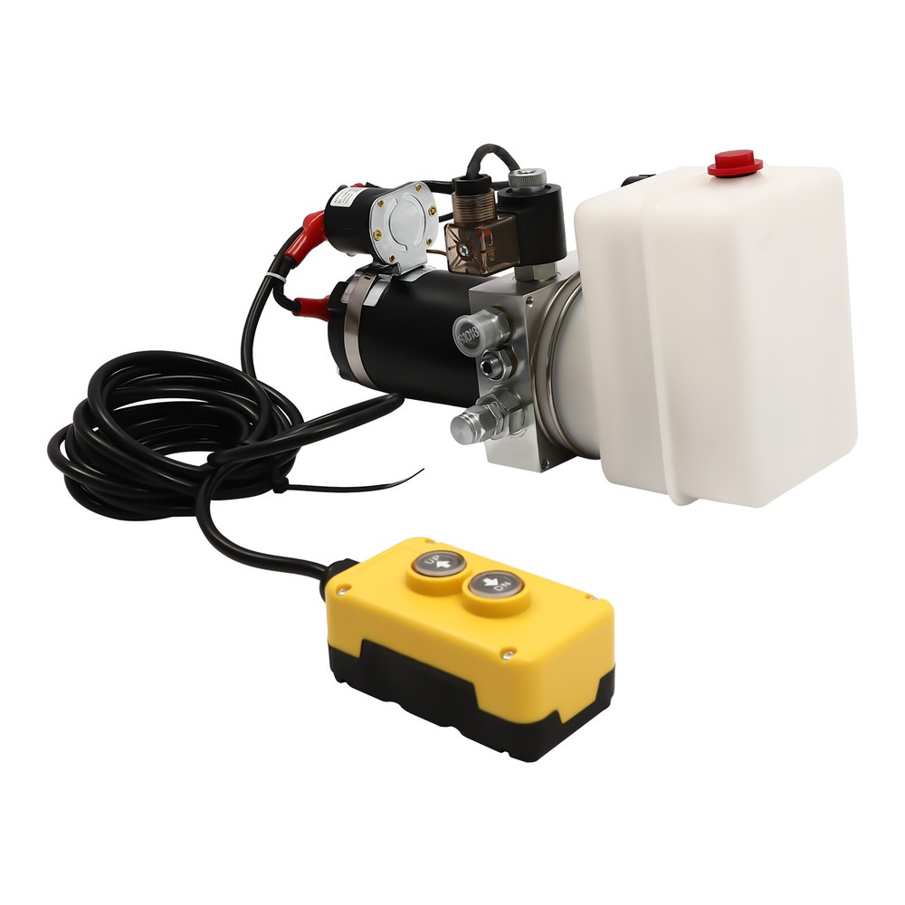 Hydraulic Power Unit 12V, Single Acting Dump Hydraulic Pump for Dump Trailer US~