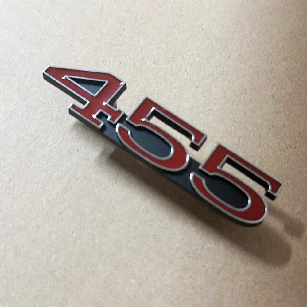 2Pc Chrome Red 1970-1974 Fender 455 Emblems 3D Badges Replacement 1243122