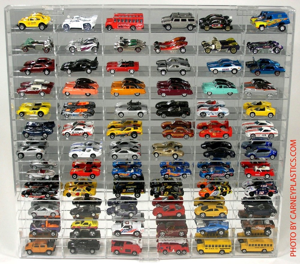 1/64 Die Cast Display Case compatible with Hot Wheels 72 Long Compartment,