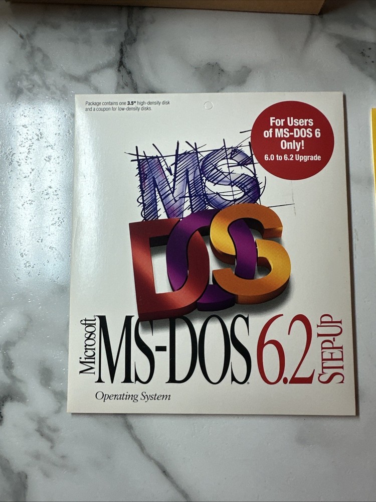 Vintage Microsoft MS-DOS 6.0 Upgrade Operating System 3.5" Disc