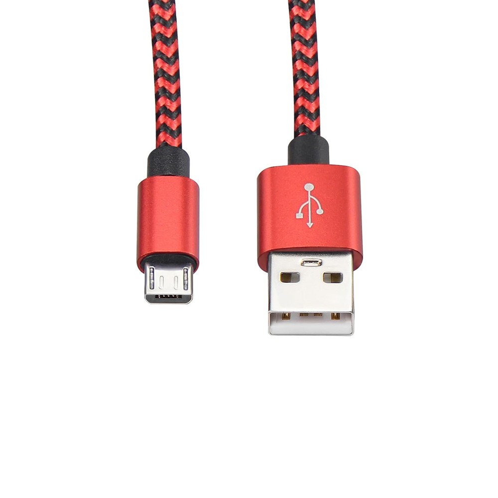 Short Micro USB Cable 5-Pack, 1ft Braided Android 1 Foot, Multicolored