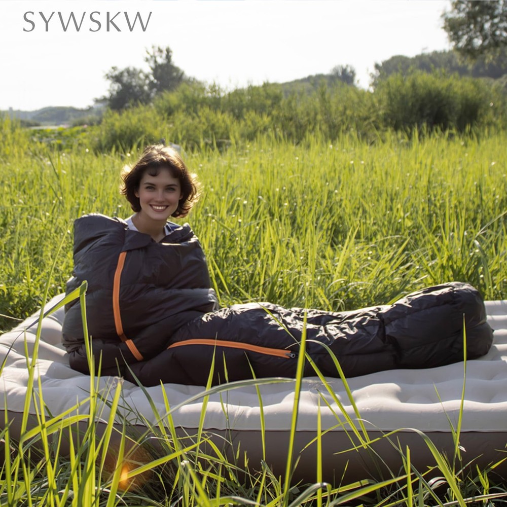 Down Sleeping Bag with Pillow for Backpacking,15℉ 5℉ 0℉ Wide Down Sleeping Ba...