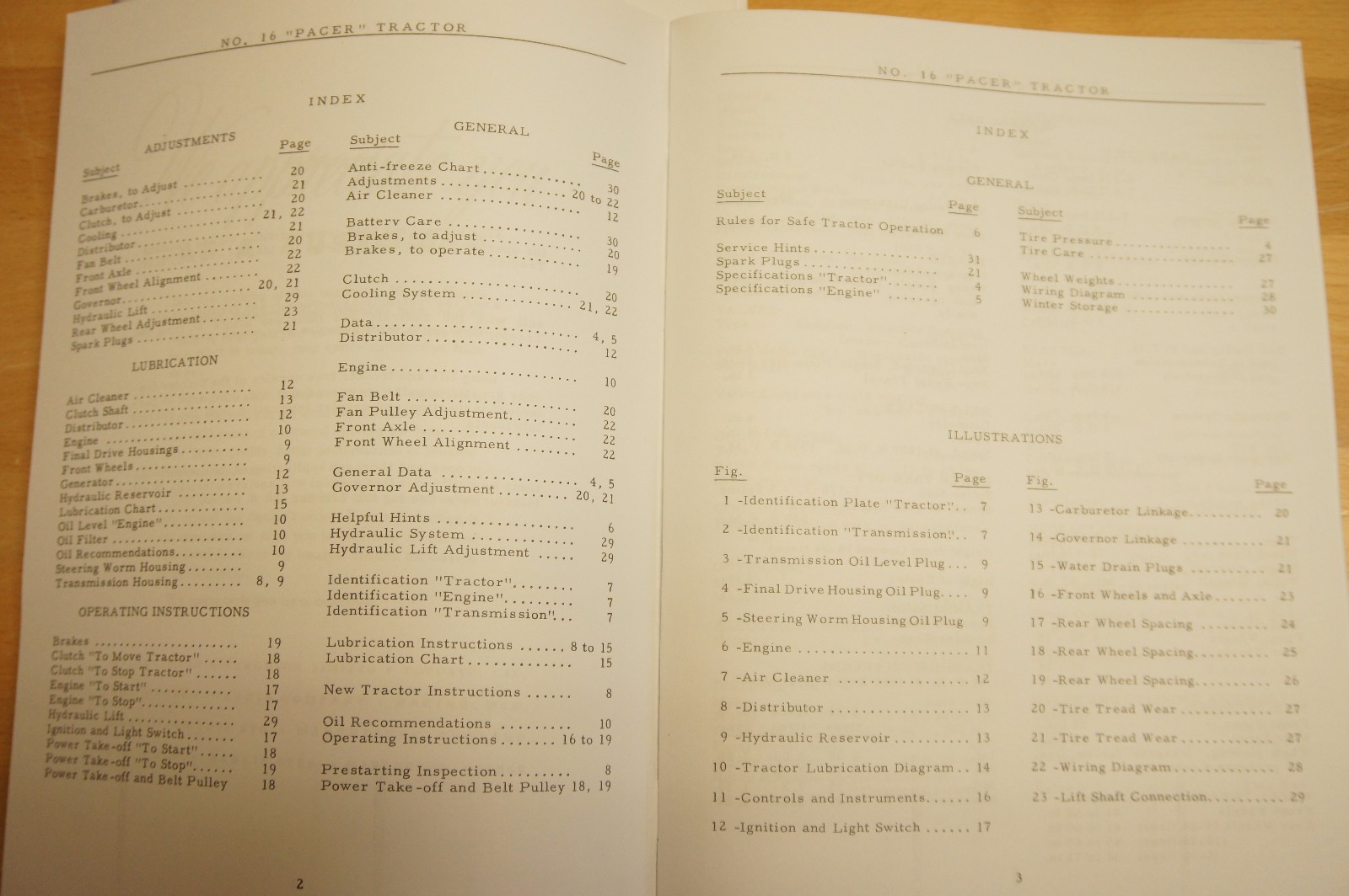 Massey Harris Pacer No 16 Tractor Owner's Manual & Parts Catalog MH Continental