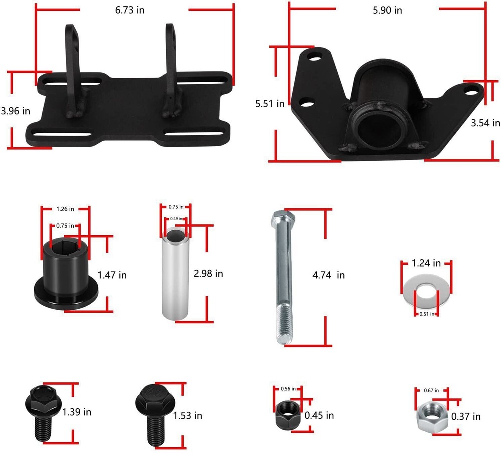 Adjustable LS Conversion Engine Swap Mounts w/Hardware for GM Body LS1 1978-1988