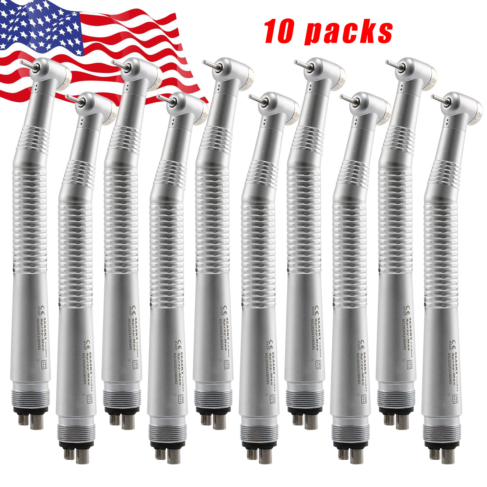 10pcs NSK PANA MAX Style Dental High Speed Handpiece Push Button 4 Hole Y1BA4 SK