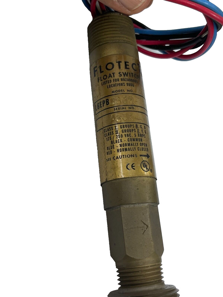 W.E.ANDERSON FLOTECT L6EPBBS30 Float Switch Listed for Hazardous Locations