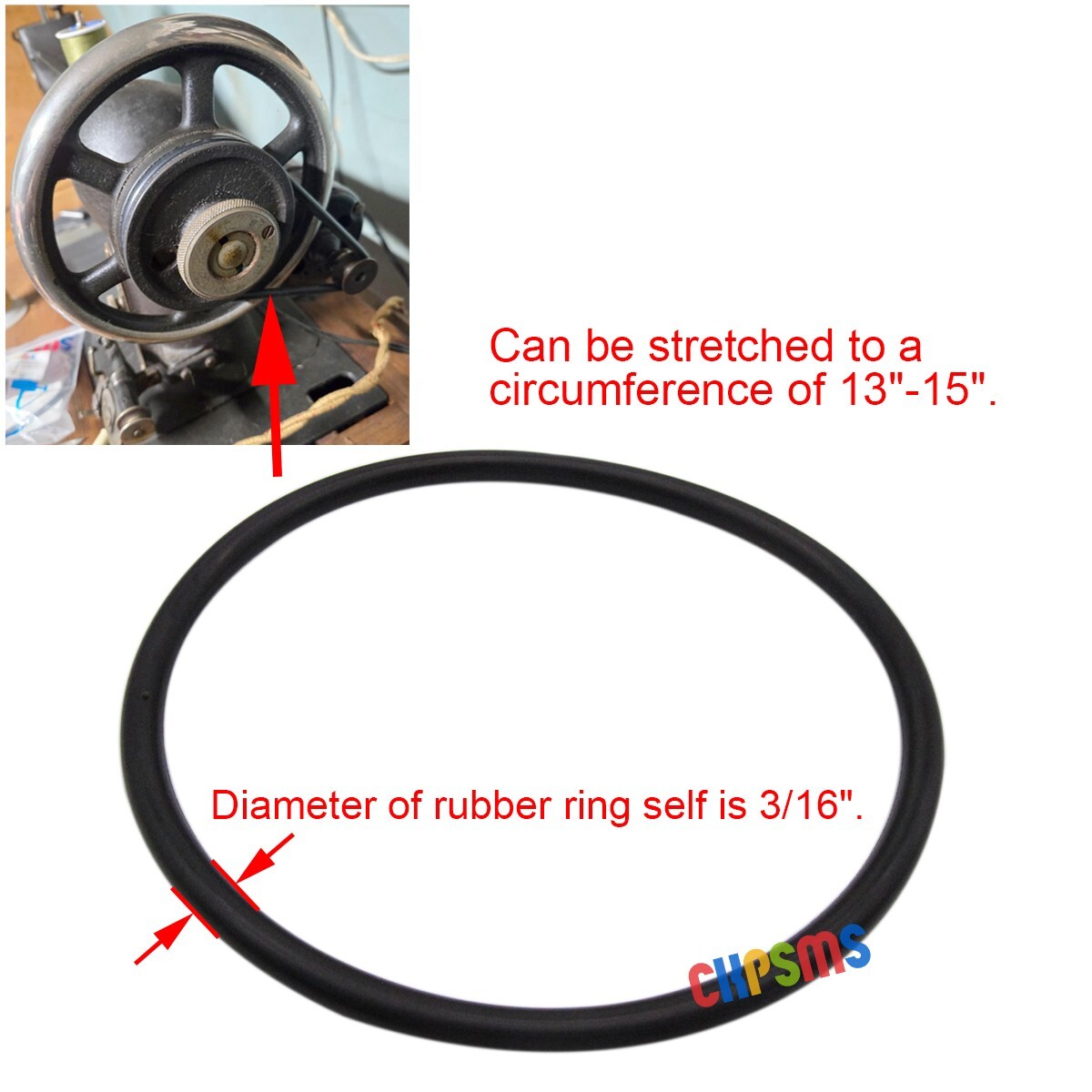 10PCS Universal Motor Belts 13"–15"–Fit Singer, Kenmore, Brother Sewing Machine