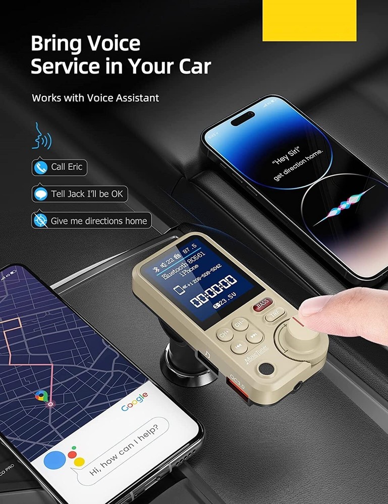 Transmisor De Audio FM Para Auto Bluetooth 5.0 USB Receptor Radio For Carro NEW